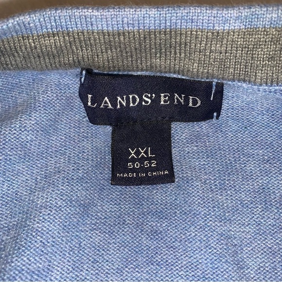 Vintage Lands' End Drifter Sweater Mens Blue V-Neck XXL - Picture 4 of 5